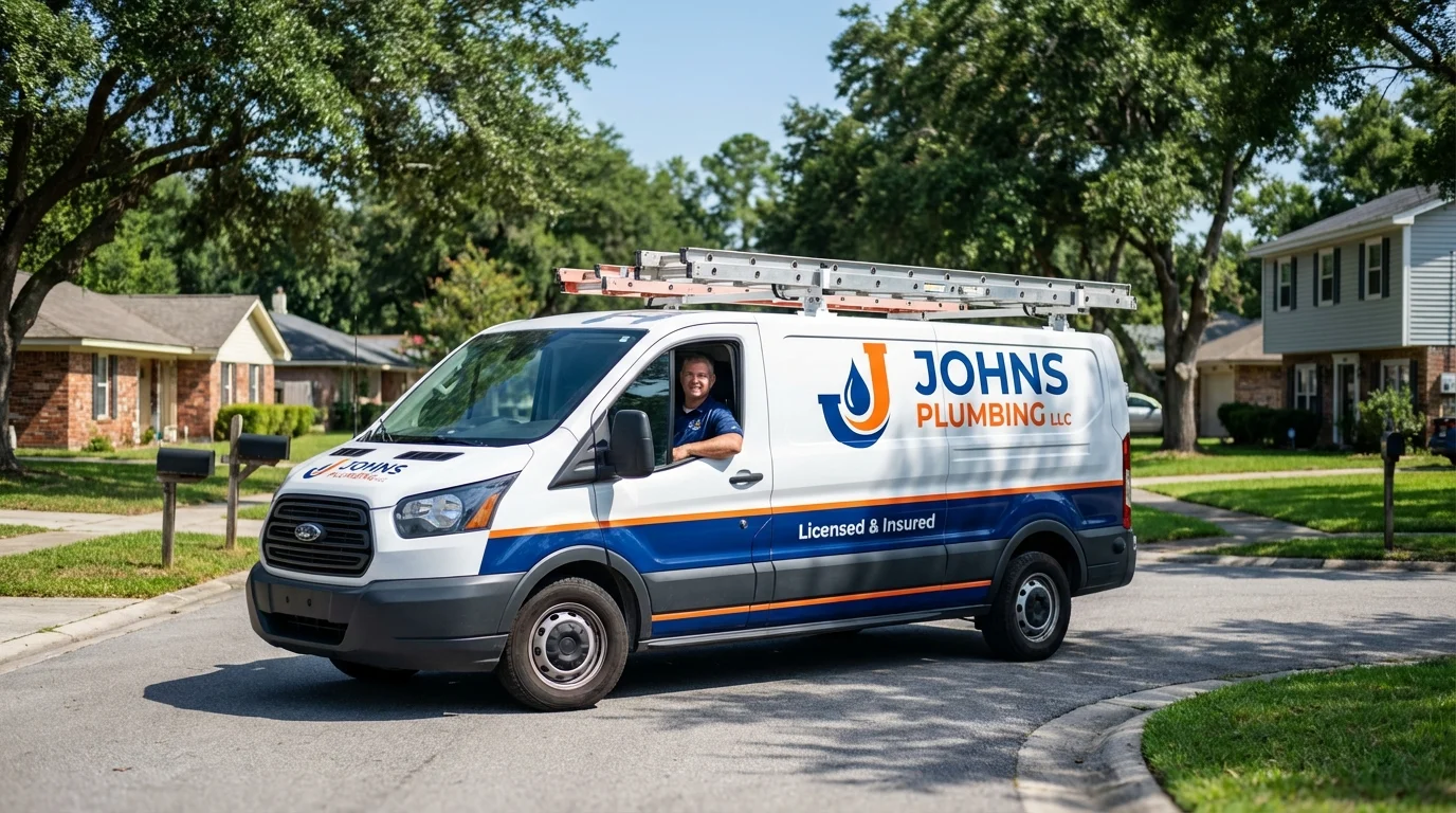 Johns Plumbing LLC service van in New Cumberland, PA